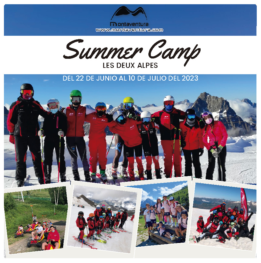 Portada folleto Summer Camp 2023 en Les Deux Alpes